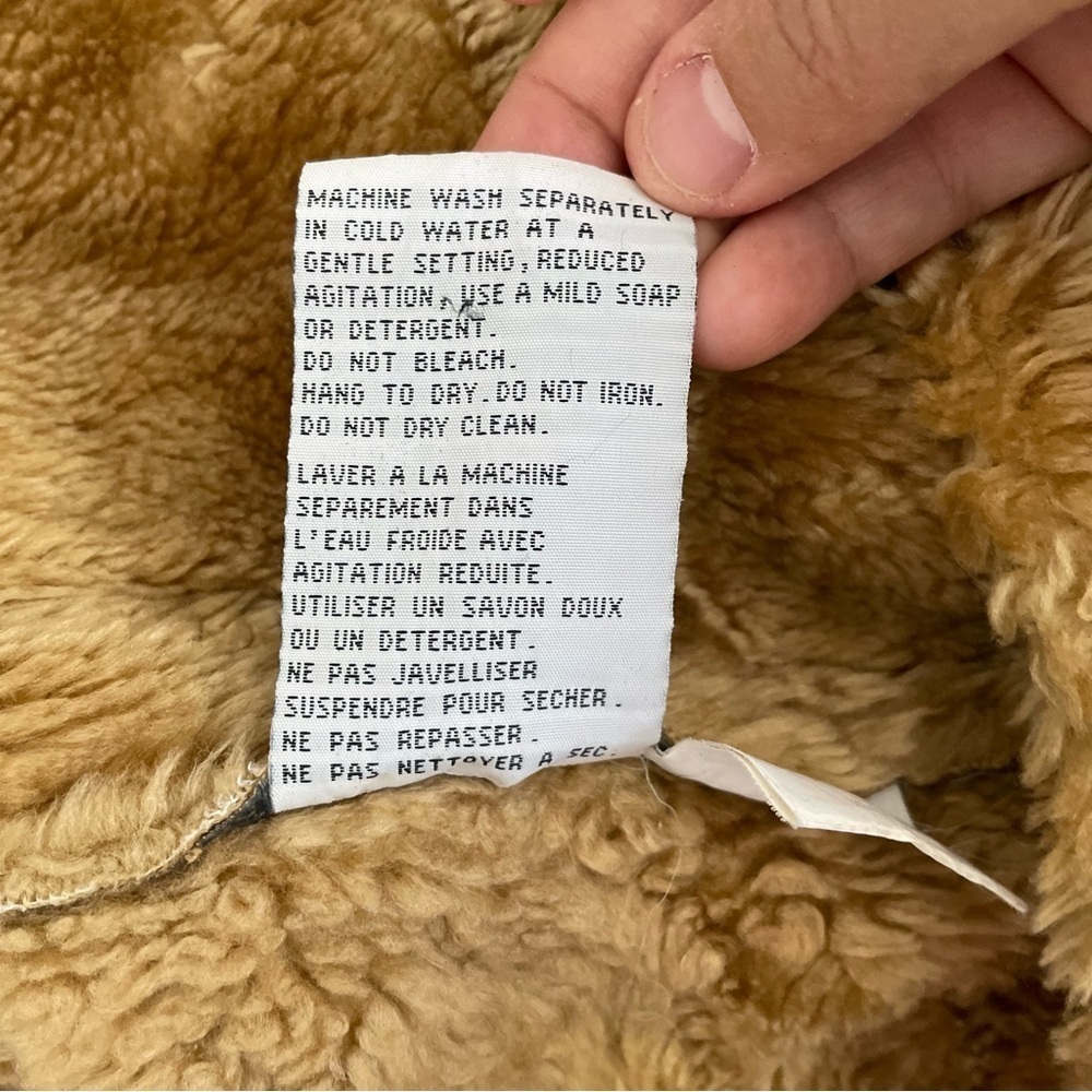 Vintage Y2K Size L/G Long Aviator Faux Fur Afghan Coat 70s Hippie Boho Grunge - Picture 11 of 16